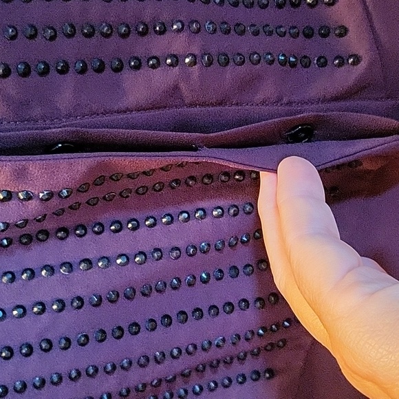 Plum color, long sleeve blouse - Picture 4 of 6